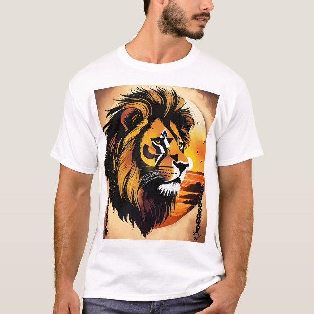 T-shirt "T-shirt Tête de lion Silhouette - Téméraire & Pui (Devant)
