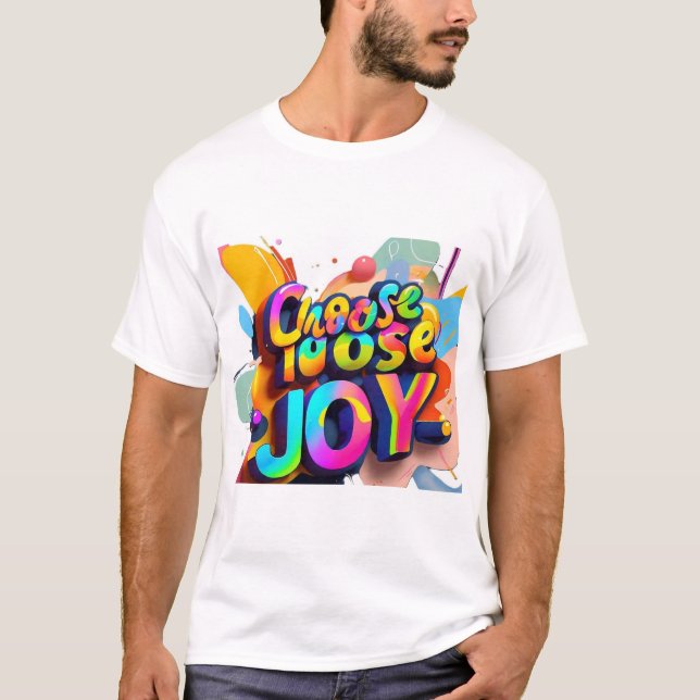 T-shirt "T-shirt typographie dynamique - Choisissez Joy Fu (Devant)