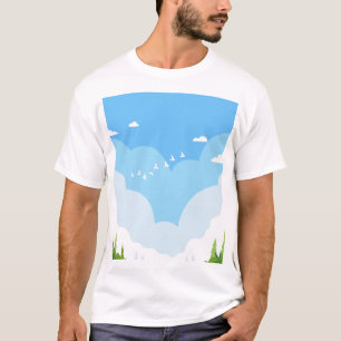 T-shirt T Shirt Uni Minimaliste Vue de Nature Paisible