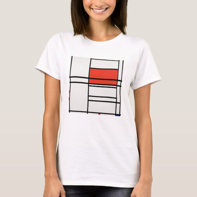 T-shirt T-shirts: PIET MONDRIAN : COMPOSITION, ROUGE ET BL (Devant)