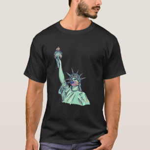 T-shirt T Statue De La Liberté Avec Masque Visage