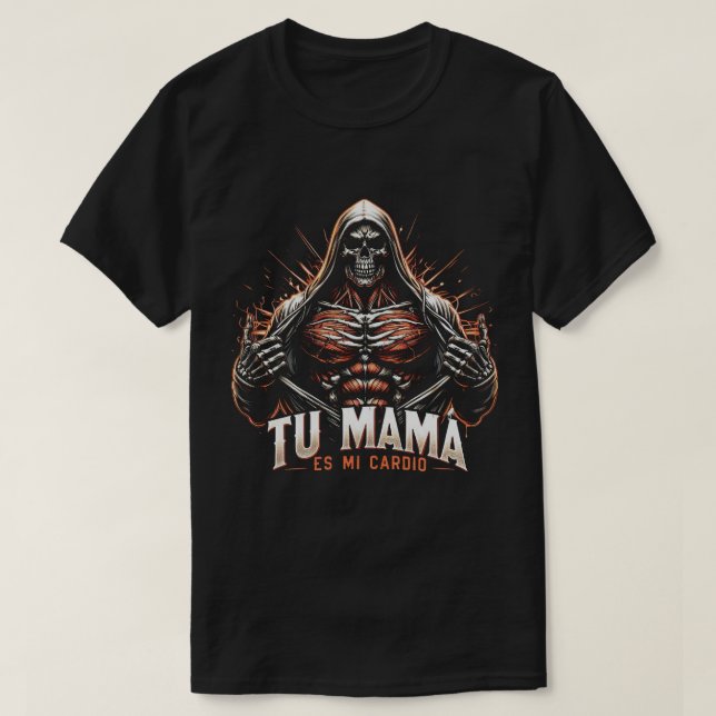 T-shirt TA108-Tu mama es mi cardio. Impression espalda o t (Design devant)