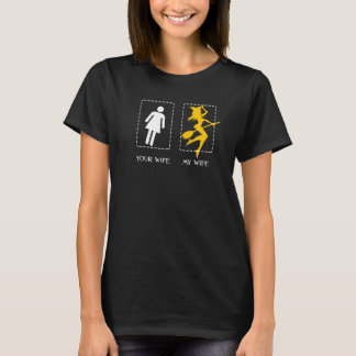 T-shirt Ta Femme Ma Femme Sorcière Épelle Broom Halloween