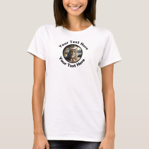 T-shirt Tabby Cat avec texte personnalisé