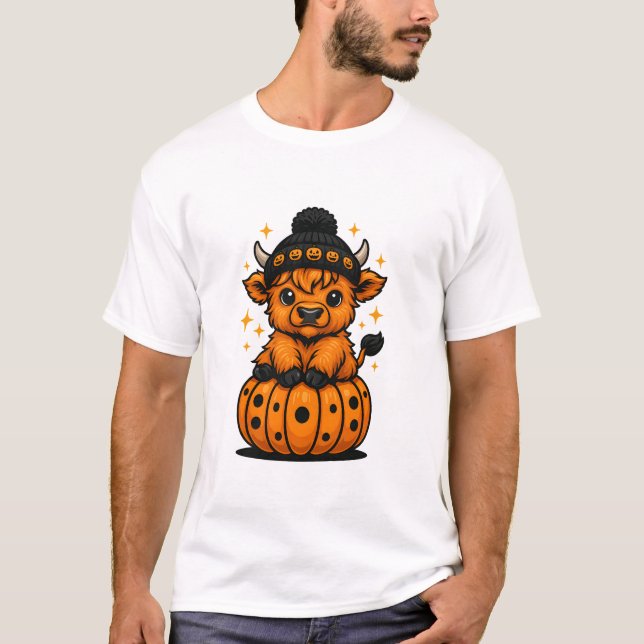 T-shirt Tabby Chat d'automne avec Sweater Citrouille Autom (Devant)