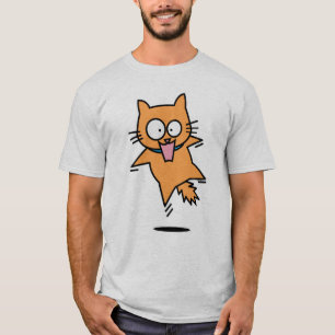 T-shirt Tabby orange chat effrayé saut surpris fun nerveux