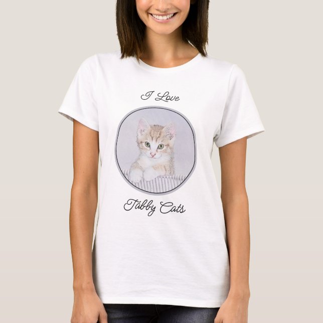 T-shirt Tabby Orange Kitten Peinture - Art Chat original (Devant)
