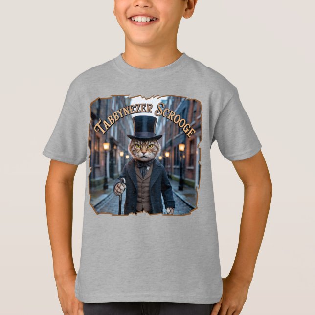T-shirt Tabbynezer Scrooge Photographic – Tabby Scrooge (Devant)