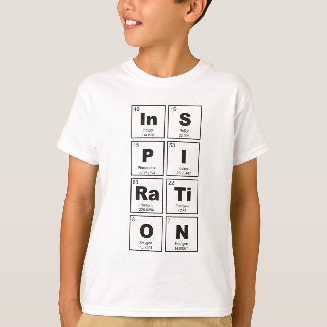 T-shirt Table des éléments périodique chimique : (Devant)