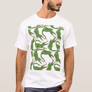 T-shirt Tableau d'aquarelle blanc crocodile