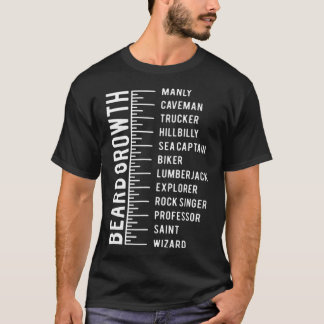 T-shirt Tableau de croissance de la barbe masculine Mesure