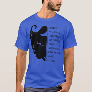 T-shirt Tableau de mesure de la barbe Barbe Règle Croissan