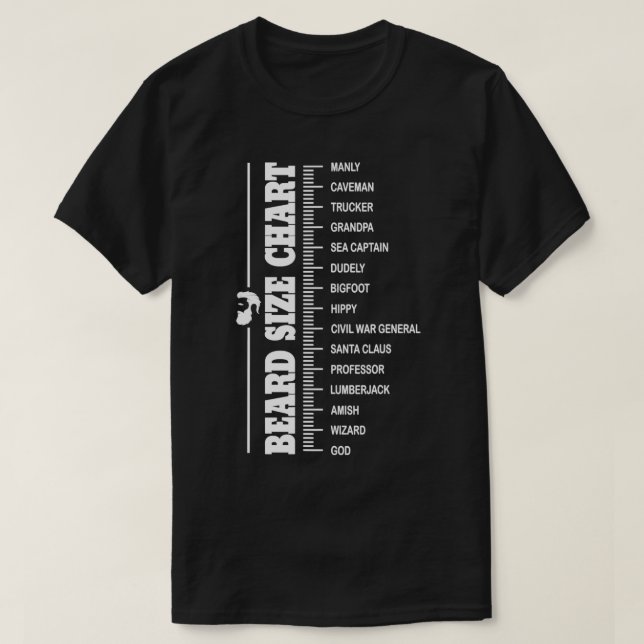 T-shirt Tableau de mesure de la barbe Beauté 1 (Design devant)