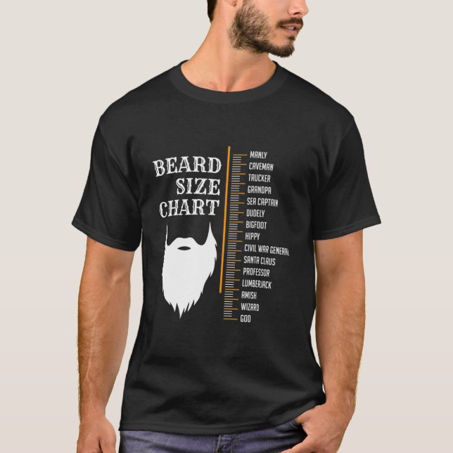 T-shirt Tableau de mesure de la barbe Croissance de la lon (Devant)