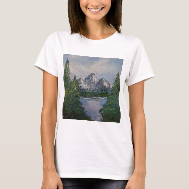 T-shirt Tableau de style Bob Ross #2 (Devant)