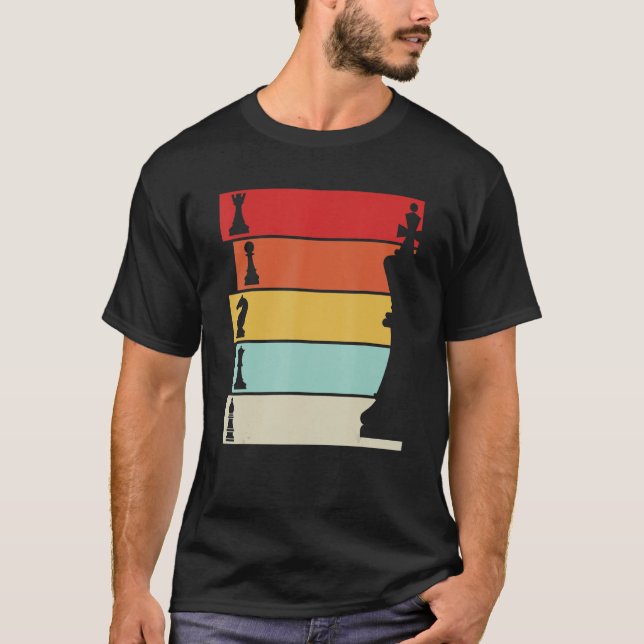 T-shirt Tableau d'échecs du joueur rétro (Devant)