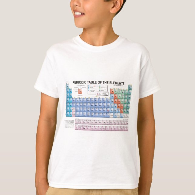 T-shirt Tableau des éléments périodique entièrement mis à (Devant)