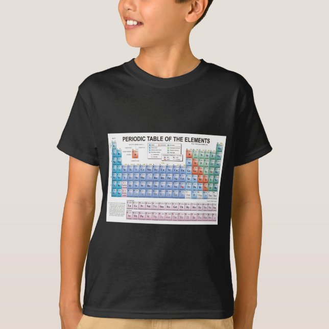 T-shirt Tableau des éléments périodique entièrement mis à (Devant)