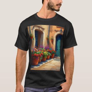 T-shirt tableau d'une cour italienne