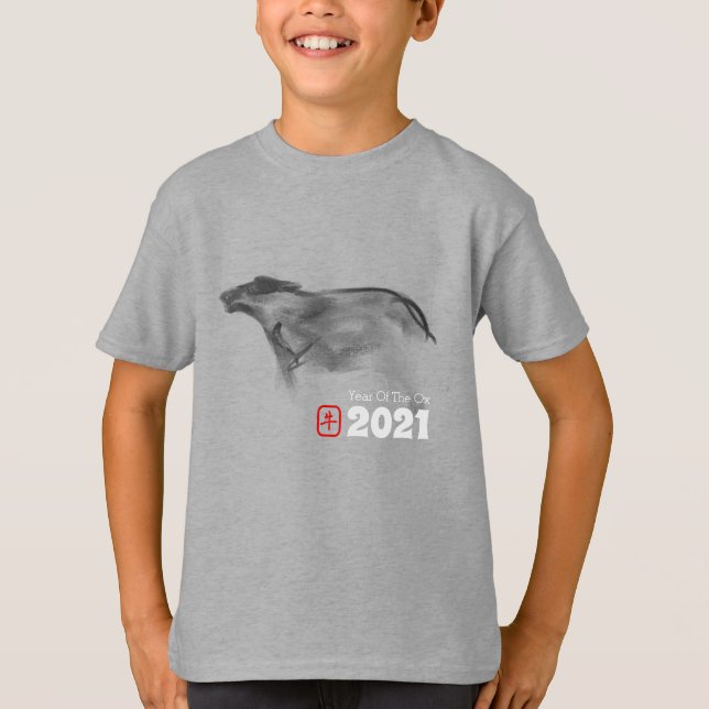 T-shirt Tableau original OX Nouvel An chinois 2021 Enfants (Devant)