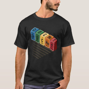 T-shirt Tableau périodique au crochet Éléments colorés Chi