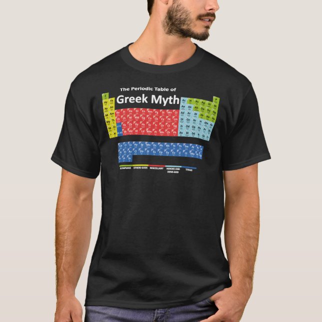 T-shirt Tableau périodique de la mythologie grecque T-shir (Devant)