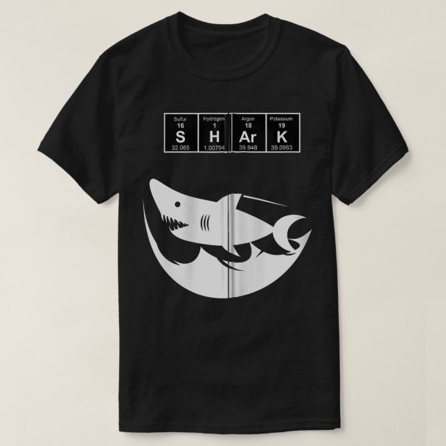 T-shirt Tableau Périodique Des Éléments Zip De Requin Megl (Design devant)