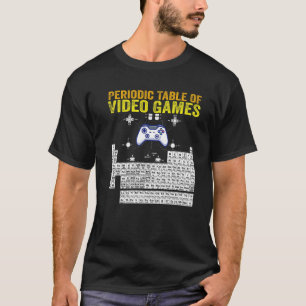 T-shirt Tableau Périodique Des Jeux Vidéo Cool Gamers Elém