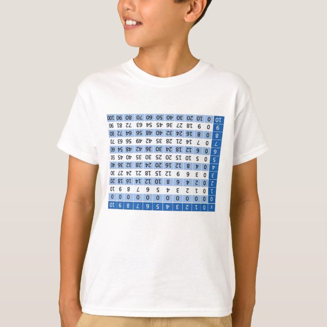 T-shirt Tableaux de multiplication à l'envers 4 références (Devant)