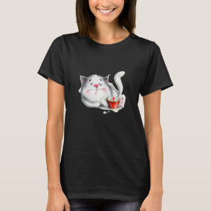 T-shirt Tabouret de chat couchant chaton mignon chaton