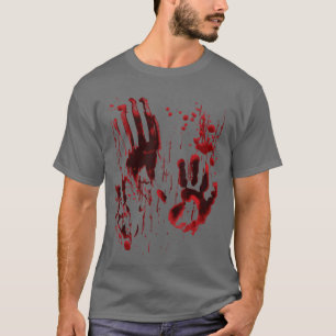 T-shirt Tache de sang éclaboussé de sang Empreinte de main