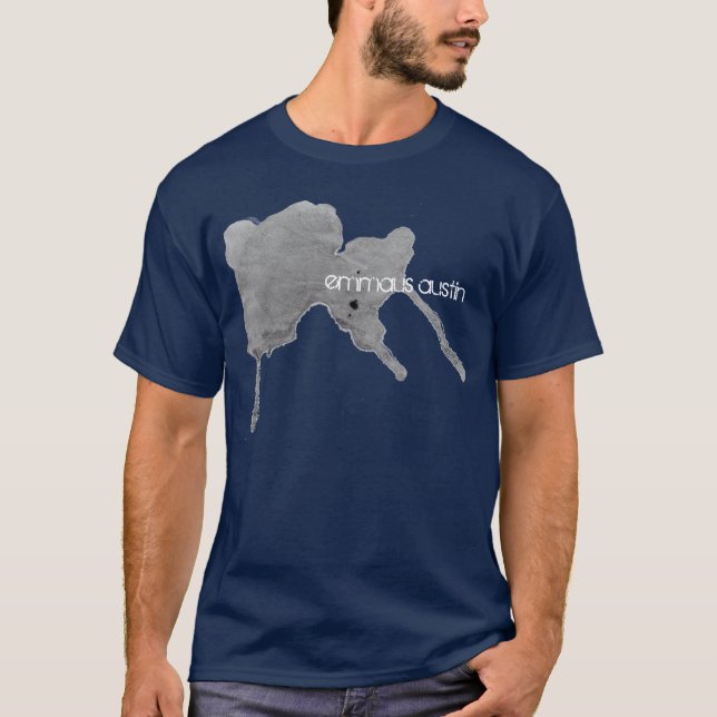 T-shirt Tache d'encre de bleu marine (Devant)