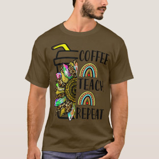 T-shirt Tachée de café Répéter Sunflower Rainbow Tie Teac