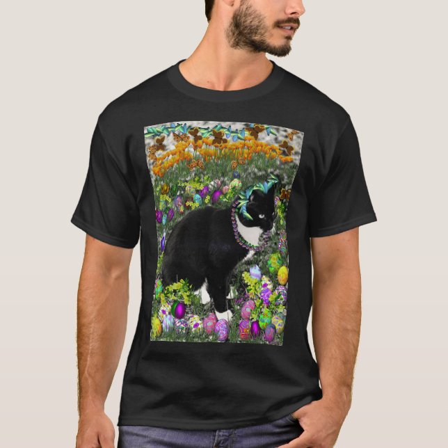 T-shirt Taches de rousseur, chat de Tux, dans la chasse (Devant)
