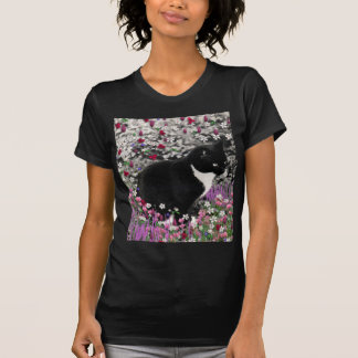 T-shirt Taches de rousseur en fleurs II - chat de smoking