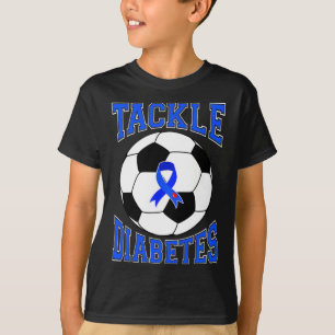 T-shirt Tackle Soccer Blue Ribbon Sensibilisation au diabè