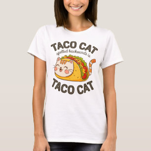 T-shirt Taco Chat Écrit À L'Arrière Est Taco Chat Cute Fel