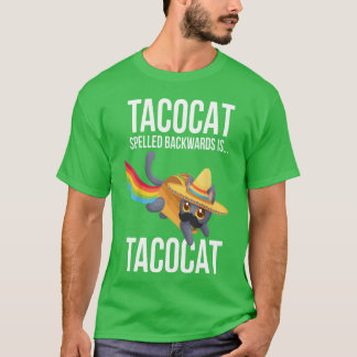 T-shirt Taco Chat épelé à l'envers Funny Chat mignonne Cha