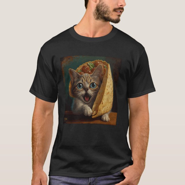 T-shirt Taco d'Attaque de Chat (Devant)