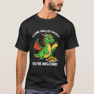T-shirt Taco Dragon Grillé à la Flamme de Dragon Japonais