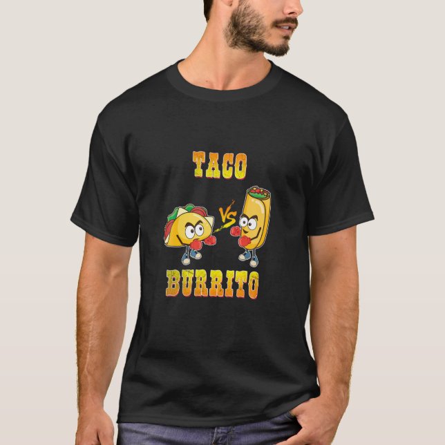 T-shirt Taco Vs Burrito Tacos Boxe Gants Viande Légumes T (Devant)
