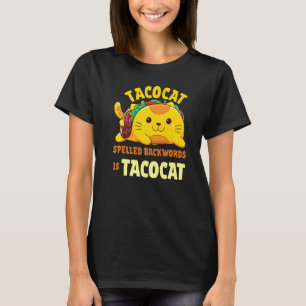 T-shirt Tacocat Écrit À L'Arrière Est Tacocat Chat Et Taco