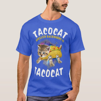 T-shirt Tacocat Écrit À L'Arrière Est Tacocat Chat Et Taco