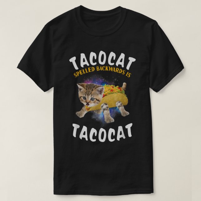 T-shirt Tacocat Écrit À L'Arrière Est Tacocat Tee Cat Et T (Design devant)