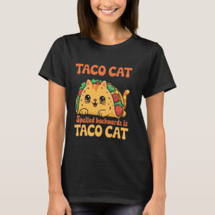 T-shirt Tacocat Écrit À L'envers Est Tacocat - Amour Chat 