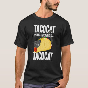 T-shirt Tacocat Épelé à l'Envers Est Tacocat Taco & Chat