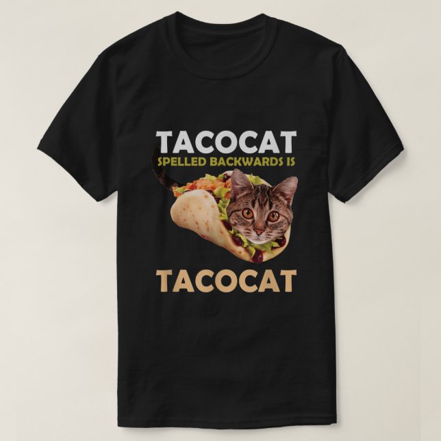 T-shirt Tacocat Taco Maigre Drôle Taco Cat Écrit En Arrièr (Design devant)