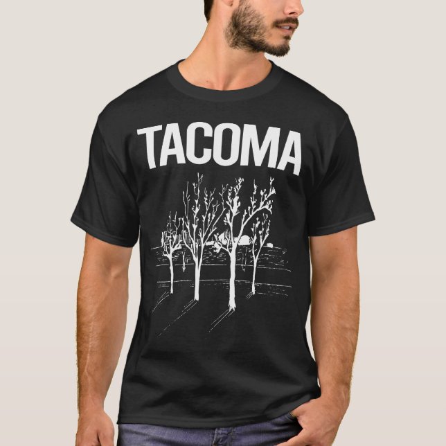 T-shirt Tacoma des arbres de la rue (Devant)