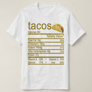 T-shirt TAcos étiquette de la valeur nutritive