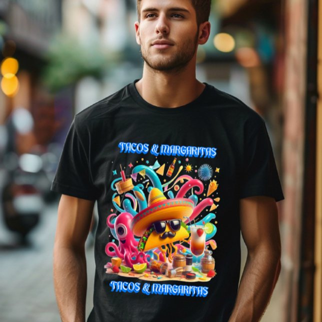 T-shirt tacos Sombrero et lunettes de soleil et margaritas (Créateur téléchargé)
